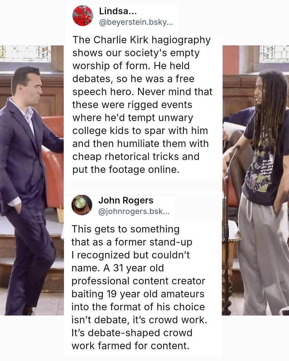 AngieMcAvoy's tweet image. Charlie Kirk never had a debate, never invited College/University Seniors or Professors!