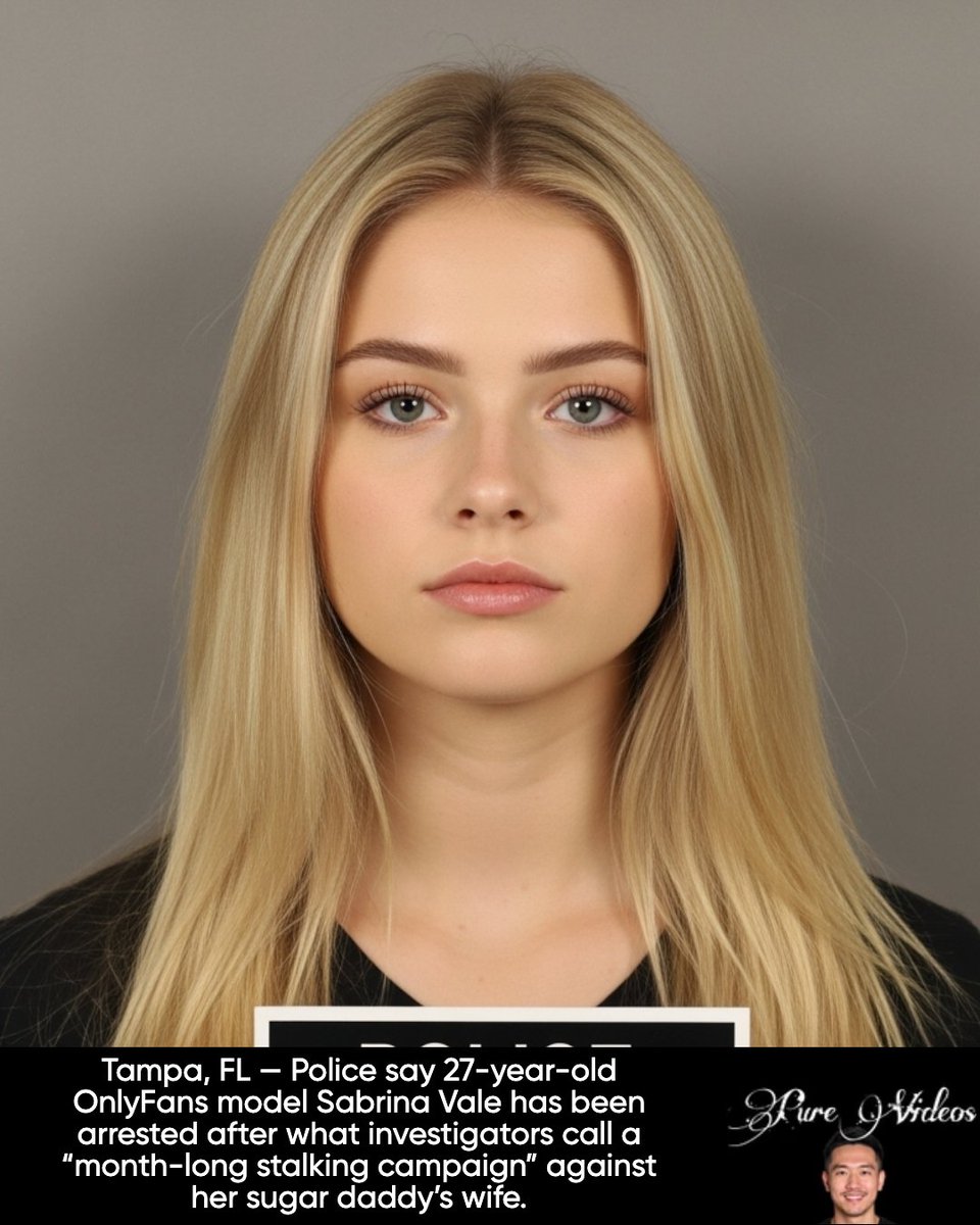 Tampa, FL — Police say 27-year-old OnlyFans model Sabrina Vale has been arrested after what investigators call a “month-long stalking campaign” against her sugar daddy’s wife.

According to the arrest report, Sabrina allegedly followed the couple to restaurants, sent hundreds of