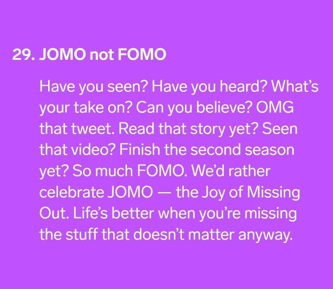 Ultimamente soy JOMO