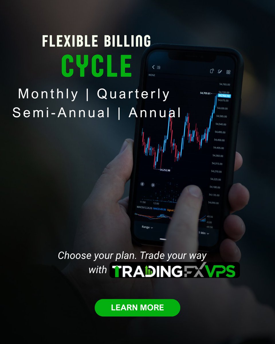 TradingfxvpsO's tweet image. Trade your way with TradingFXVPS 💹
Flexible billing cycles — Monthly, Quarterly, Semi-Annual, or Annual.
You decide. We deliver performance.
👉 TradingFXVPS.com
#Forex #TradingVPS #TraderLife #TradingTools