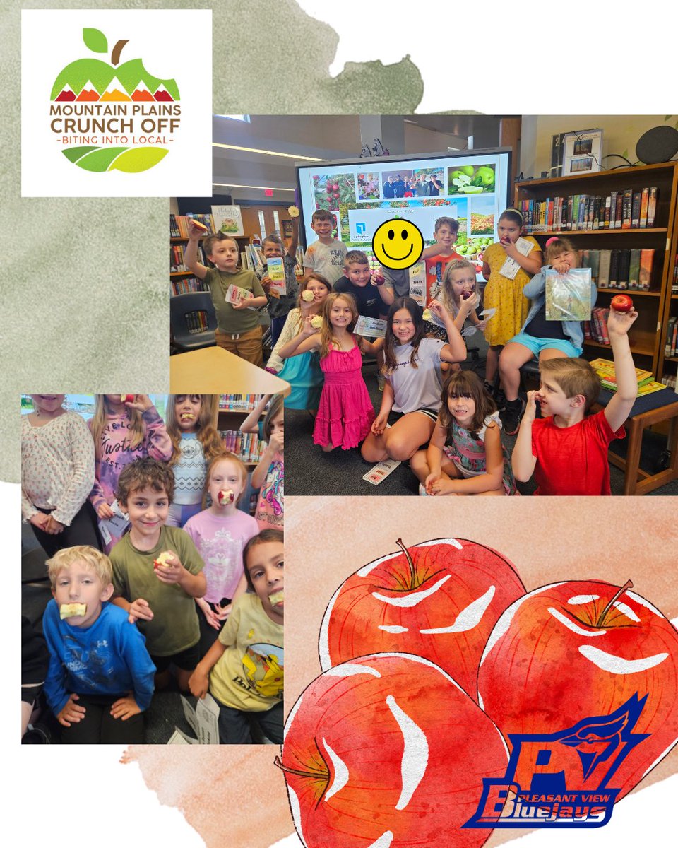 PViewSPS's tweet image. In celebration of Farm to School Month, students are competing to see which State can get the most “crunches” into locally-grown produce. 2nd graders sampled Johnathan Apples.  @officialsps #FarmToSchool, #MOCrunchOff #spslib