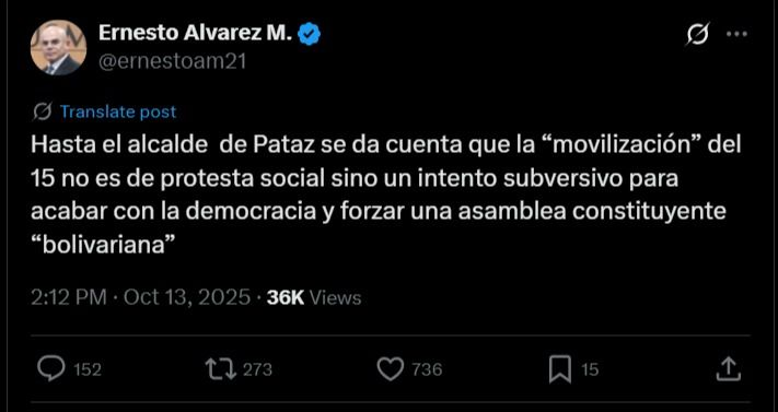 <a href="/Epicentro_TV/">Epicentro.TV</a> El primer Ministro Ernesto Alvarez está en lo cierto, justamente un día antes de la marcha se presenta un PL para una ASAMBLEA CONSTITUYENTE. Ahora que dirán?