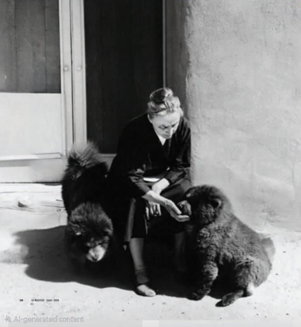 brucesofia's tweet image. American artist, Georgia O&apos;Keeffe (1887–1986) and her blue Chow Chows. #chowchow #bluechow #chowchowlife #Chowlovers #chowchowpuppy #georgiaokeeffe #modernart #flowers