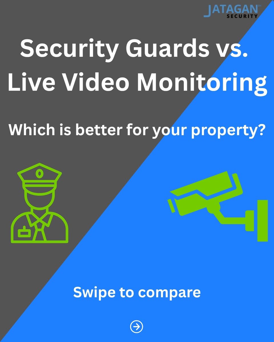 JataganSecurity's tweet image. Security guards or live video monitoring — which offers better protection for your site?
Both have strengths, but the best choice depends on your risks, budget, and needs. Swipe through to see the comparison. Which would you choose?
#SecuritySolutions #CommercialRealEstate…