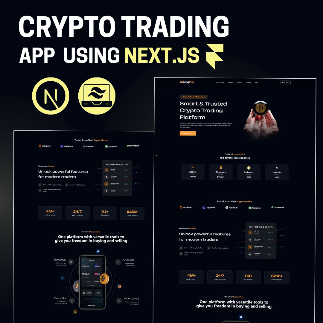 k2infocom's tweet image. Modern Cryptocurrency Web Template Using Next.js and Tailwind CSS
buymeacoffee.com/k2infocom/next…
#NextJSTemplate #CryptoWebsite #TailwindCSS #ReactProject #CryptoLandingPage #NextJSProject #FrontendTemplate #BitcoinWebsite #CryptoApp #WebsiteTemplate #BuyMeACoffee