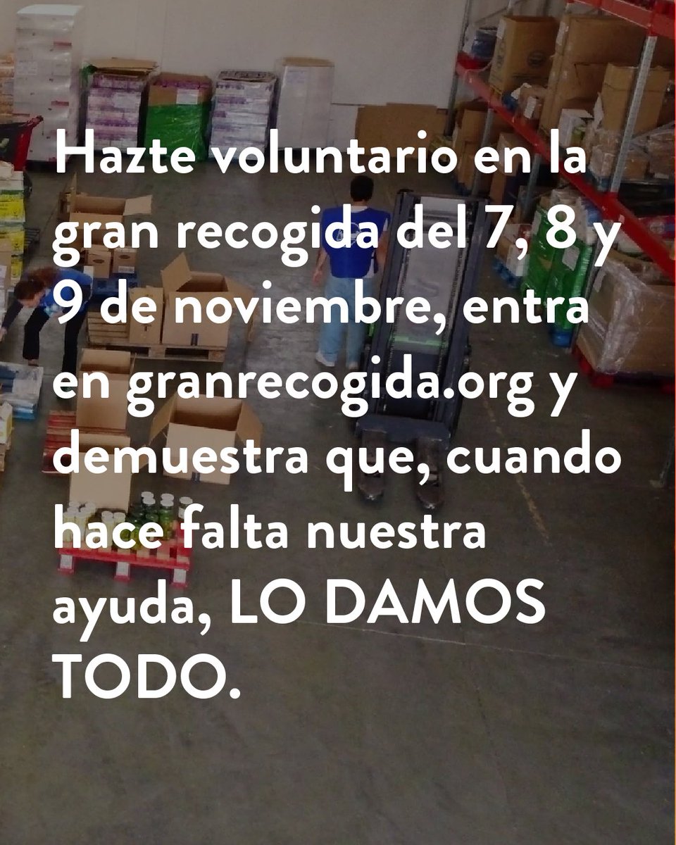Conoce la labor de los Bancos de Alimentos de <a href="/fesbal_org/">Federación Española de Bancos de Alimentos-FESBAL</a>  y únete a la #GranRecogida
Tu ayuda se transforma en cifras que cambian vidas y cuidan el planeta. HAZTE VOLUNTARIO del 7 al 9 de noviembre y demuestra que cuando hace falta nuestra ayuda, LO DAMOS TODO.