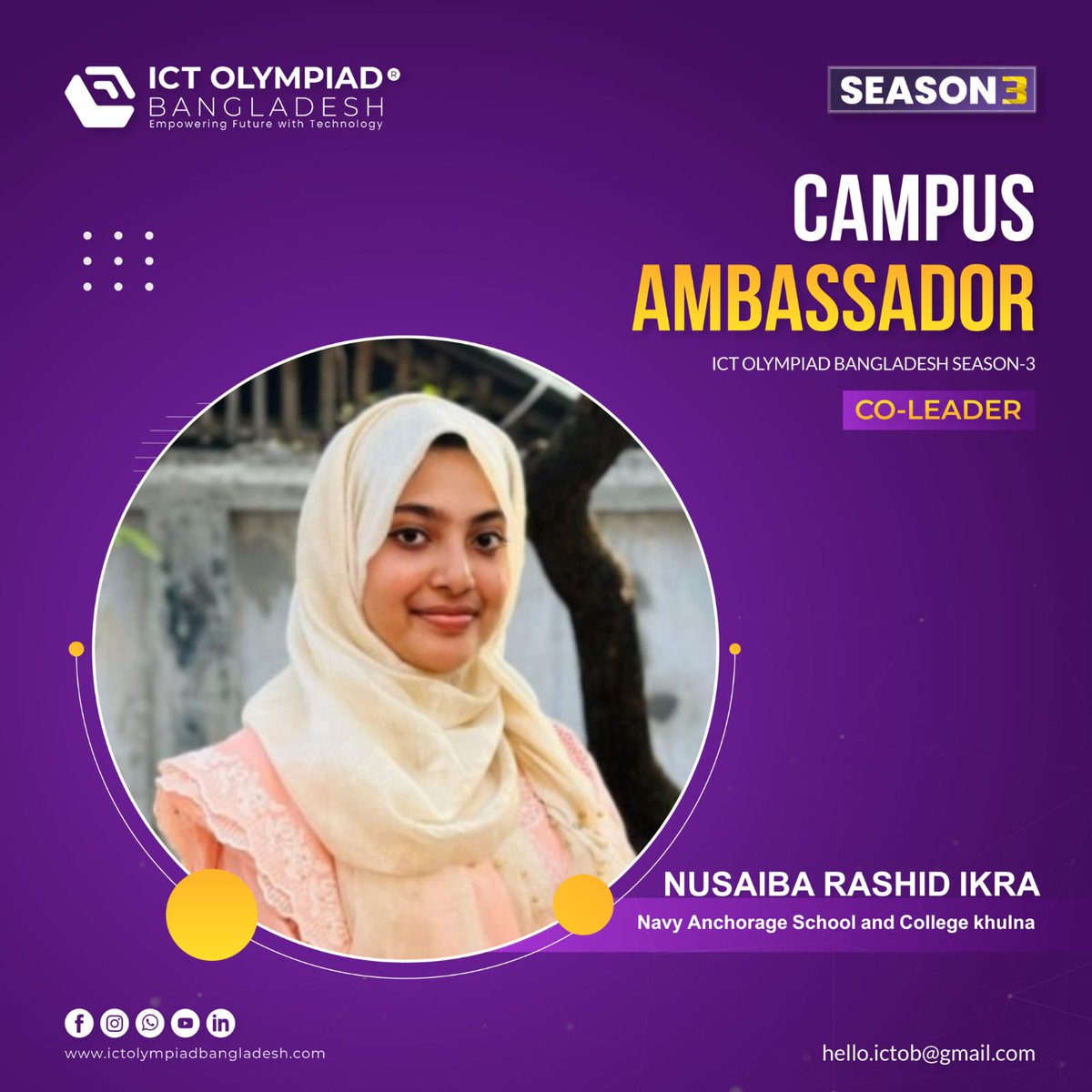 ictolympiadbd's tweet image. 🚀 Introducing 𝐍𝐚𝐯𝐲 𝐀𝐧𝐜𝐡𝐨𝐫𝐚𝐠𝐞 𝐒𝐜𝐡𝐨𝐨𝐥 𝐀𝐧𝐝 𝐂𝐨𝐥𝐥𝐞𝐠𝐞 𝐃𝐡𝐚𝐤𝐚  Campus  Ambassador Team!