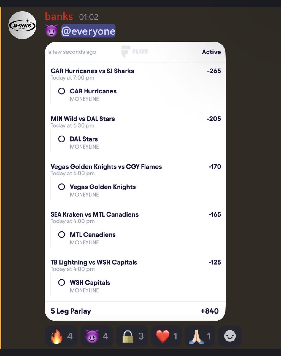 moneysignBanks's tweet photo. CASH THE FKN NHL LOTTO 😈

POSTED IN THE DISCORD FOR MY MEMBERS NICE AND EARLY 🤩🤑

Get spoon fed green slips for ONLY $4.99/month. I promise you, you are not finding value like this ANYWHERE. 

Come cash wit the boys! 

🔗: https://t.co/tfw3zDf79v https://t.co/EapjUheuqD