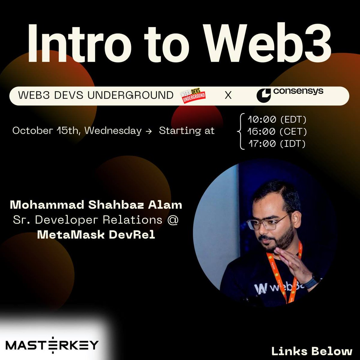 Web3_Devs's tweet image. 🚨 STARTING IN A FEW HOURS! Last chance to join!
@mdsbzalam from @MetaMask is going LIVE with a hands-on coding masterclass
🔥 What you'll miss if you don't register:
→ MetaMask SDK secrets from the source
→ Smart Account implementation live
→ Sponsored transaction flows
→…