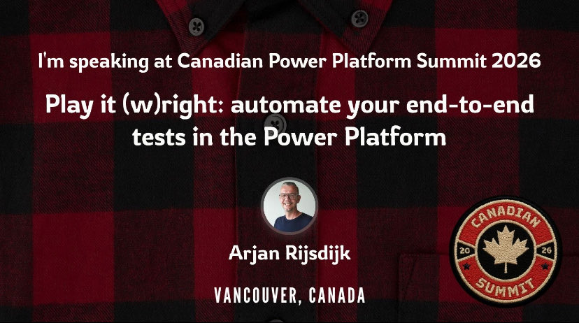 arjanrijsdijk's tweet image. It’s still a while away, but I’m super proud, honored, and excited to share that in March 2026 I’ll be heading to Vancouver, Canada 🇨🇦 to be part of the Canadian Power Platform Summit 🚀
#PowerPlatform #Playwright #AutomatedTesting #CPPS26