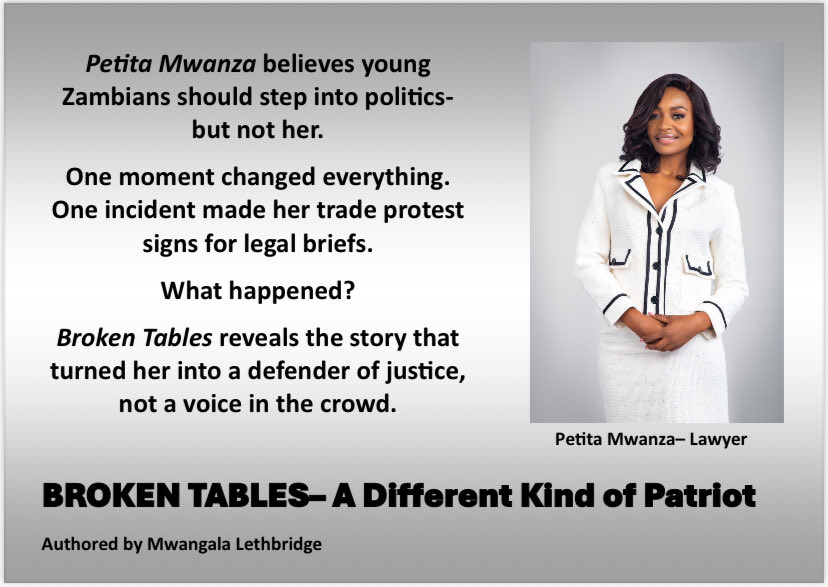 #BrokenTables
#ADifferentKindofPatriot
#PetitaMwanza
<a href="/petitamwanza/">Petita Mwanza</a>