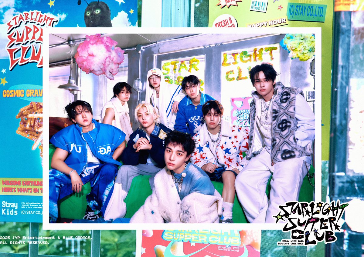Stray Kids 2026 Season’s Greetings
[STARLIGHT SUPPER CLUB] 
TEASER IMAGE

🌟PRE-ORDER
25.10.23 THU 14:00 - 11.02 SUN 23:59 (KST)

#StrayKids #스트레이키즈
#스트레이키즈시즌그리팅
#StrayKidsSeasonsGreetings
#YouMakeStrayKidsStay
