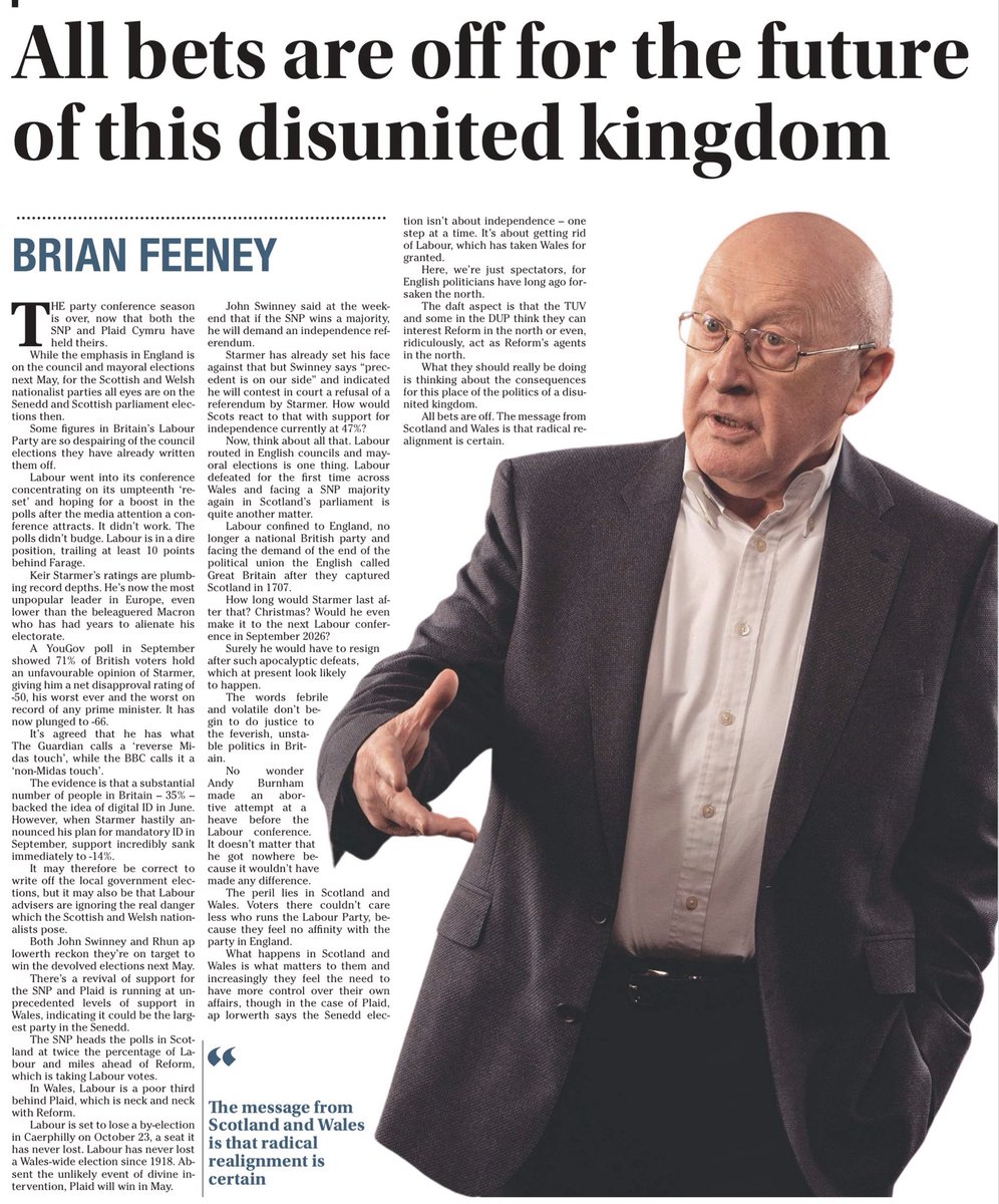 “Here, we’re just spectators, for English politicians have long ago forsaken the north.”
~Brian Feeney

The Irish News

☕️🥐