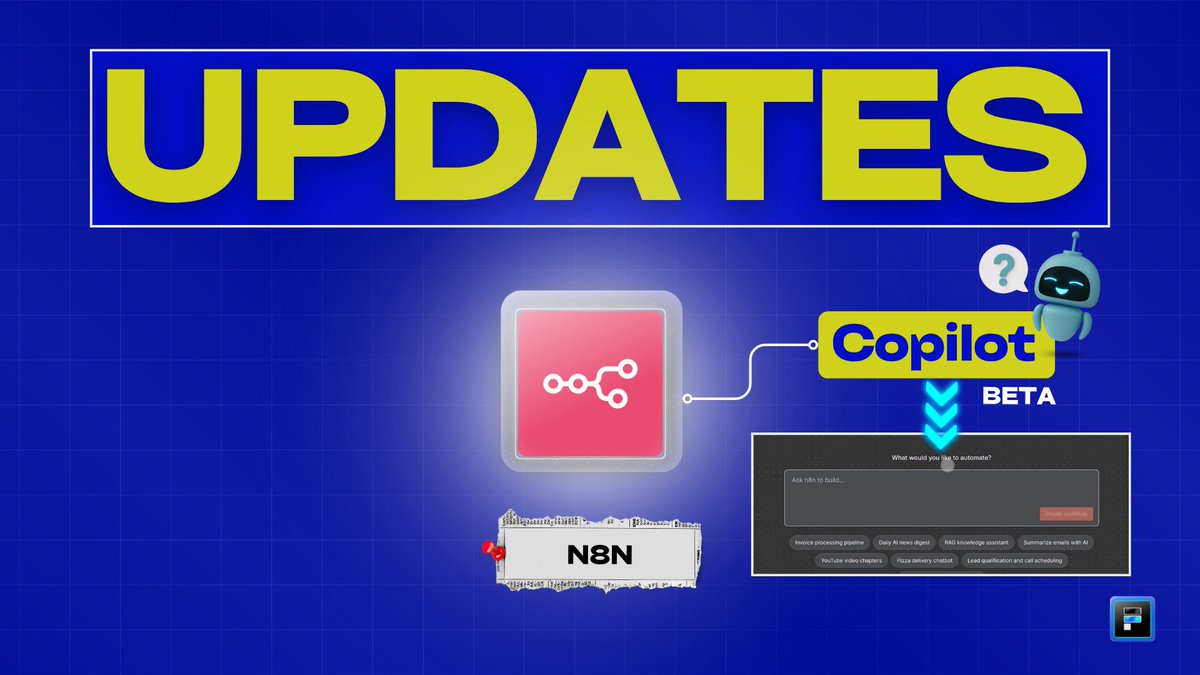 FloNocode's tweet image. [UPDATES] @n8n_io 

🚀 n8n lance l’AI Workflow Builder 🤖
✨Décris ton idée, et l’IA crée ton automatisation
 🧩Fini le drag &amp;amp; drop, place au langage naturel 💬

💊 La newsletter IA qui te donne l&apos;actu sans bruit 

👉dub.sh/LaCapsule2Flo

#n8n #AI #Automation #lacapsule2flo