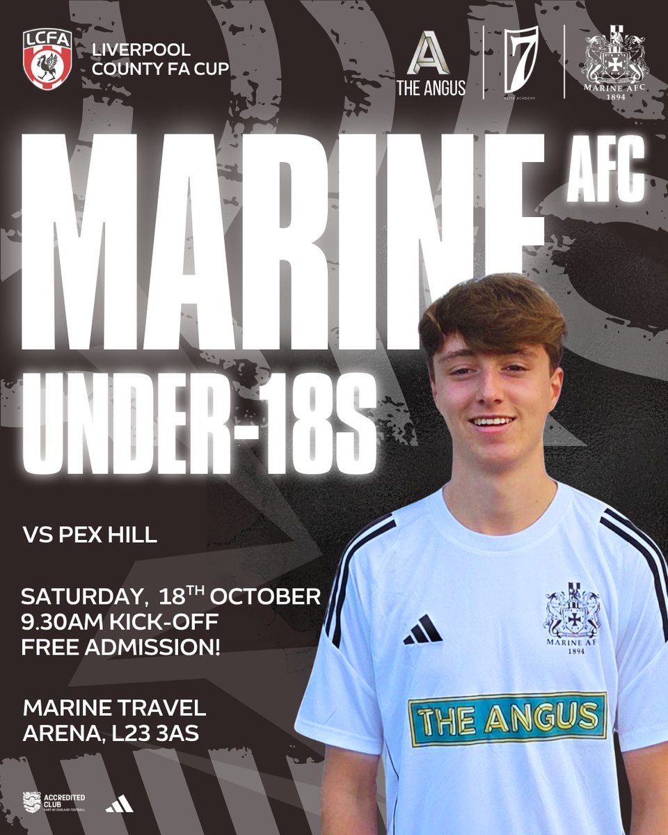7 Elite Academy - United Kingdom (@7eliteacademyuk) on Twitter photo COMPETE π¬π§ πΊπΈ Our #PlayerPathway partners <a href="/MarineAFC/">Marine Football Club</a> Under-18s are back in action on Saturday morning, when they host <a href="/JfcPexhill/">Pex Hill FC</a>. Give the young Mariners your support! π
β° October 18th, 9.30am
π Marine Travel Arena, L23 3AS
π FREE ADMISSION
#7EliteAcademy | #PlayerPathway COMPETE π¬π§ πΊπΈ Our #PlayerPathway partners <a href="/MarineAFC/">Marine Football Club</a> Under-18s are back in action on Saturday morning, when they host <a href="/JfcPexhill/">Pex Hill FC</a>. Give the young Mariners your support! π
β° October 18th, 9.30am
π Marine Travel Arena, L23 3AS
π FREE ADMISSION
#7EliteAcademy | #PlayerPathway