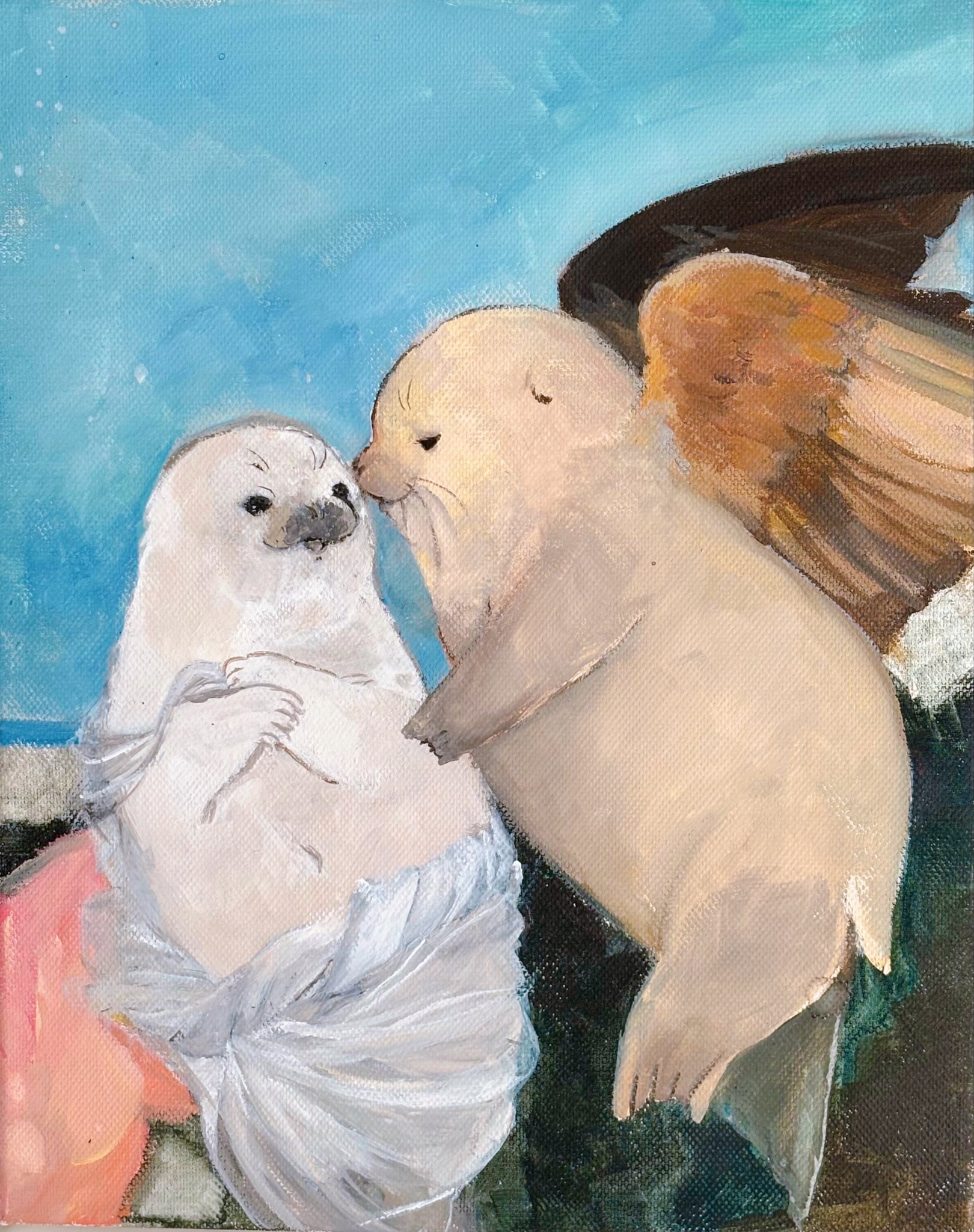 Hanako　8月末まで　タケダヒロキさんの猫とウサギの花柄アートセット TAKEDA HIROKI】タケダヒロキ 青ウサギ バンダナハンカチ | bpbp