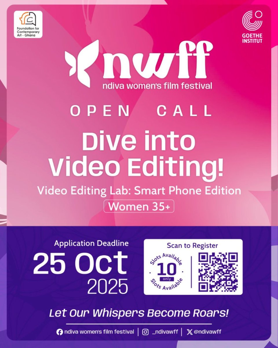 ndivawff's tweet photo. The Smartphone Video Editing Lab is a fun and
beginner-friendly masterclass created especially for women aged 35 and above
who are eager to learn how to edit videos using their mobile phones.
 📱🎬
https://t.co/RxZzbSFtcc
Kindly complete the form to apply. https://t.co/Tlp8jZ31ML