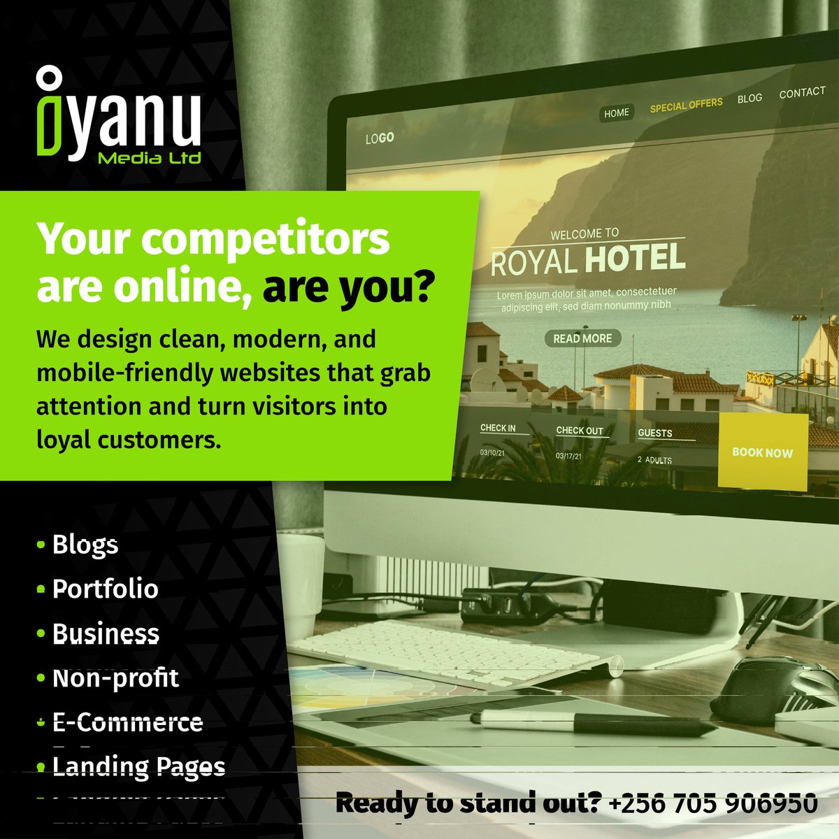 OjameAnthony's tweet image. A mobile-friendly business website with high search engine ranking can greatly grow your brand's visibility and boost sales conversions. WhatsApp me on 0705906950 and let's get your website designed.
#websitedesign #webdeveloper #uganda #kampala