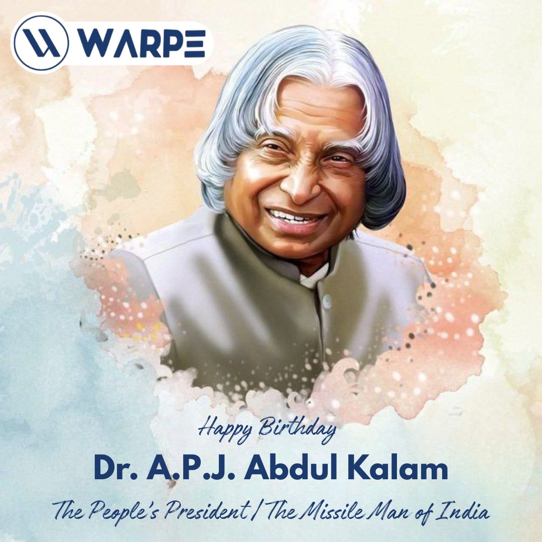 warpe_IN's tweet photo. Remembering Dr. A.P.J. Abdul Kalam 

The man who taught us to dream with open eyes and work with open hearts. 💫

“Dreams are not what you see in sleep, but what keeps you awake.” 

#AbdulKalam #MissileManOfIndia #InspirationForever #warpeacademy #WARPE https://t.co/FbHeaKBG8O