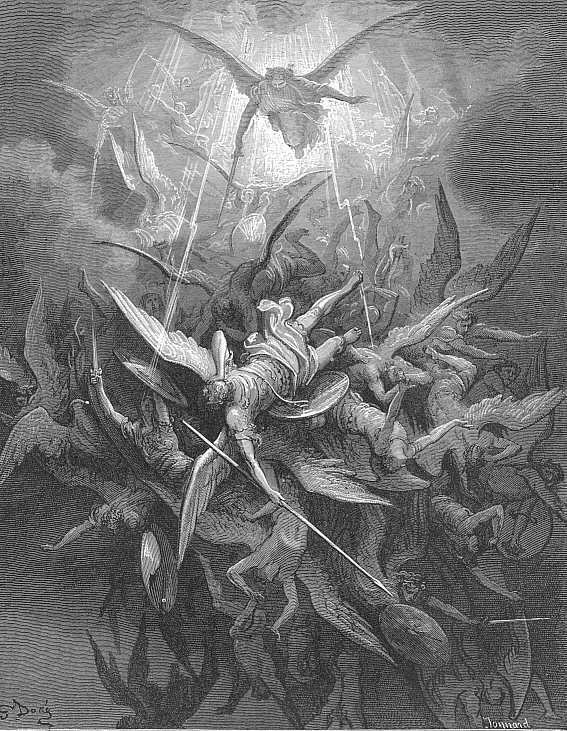 Him The Almighty Power Hurled Headlong Flaming from the Eternal Sky #artbots #dore