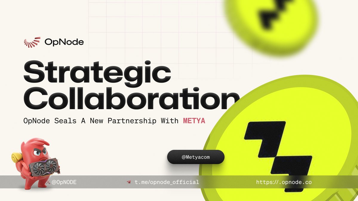 Opnode Official (@opnodeofficial) on Twitter photo 🤝 OpNode × Metya Partnership Announcement 🚀
We’re thrilled to announce our strategic partnership with <a href="/metyacom/">METYA</a> , the world’s largest AI-driven Web3 SocialFi platform, pioneering DatingFi + PayFi innovation.
This collaboration marks a major step in connecting OpNode’s 🤝 OpNode × Metya Partnership Announcement 🚀
We’re thrilled to announce our strategic partnership with <a href="/metyacom/">METYA</a> , the world’s largest AI-driven Web3 SocialFi platform, pioneering DatingFi + PayFi innovation.
This collaboration marks a major step in connecting OpNode’s