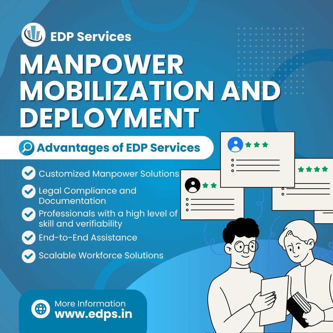 edps_services's tweet image. Manpower Mobilization &amp;amp; Deployment
🌐 Visit: edps.in/manpower-mobil…
📞Call: +91 87505 13956
Empower your business with a reliable workforce that drives success and productivity. 💪
#ManpowerMobilization #WorkforceDeployment #StaffingSolutions #EDPServices #HRServices #Workforce