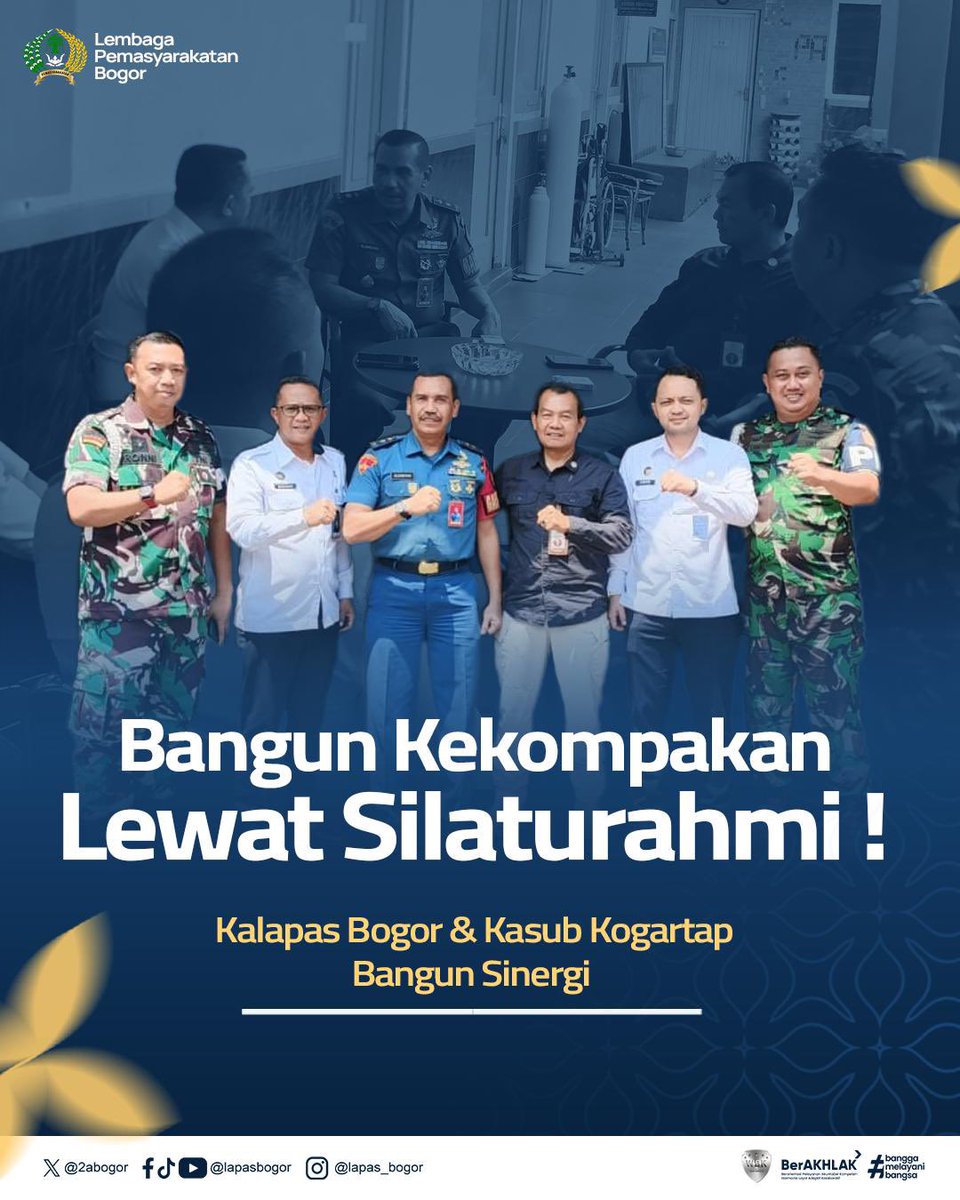 2aBogor's tweet photo. Bangun Kekompakan Lewat Silaturahmi ! Kalapas Bogor &amp; Kasub Kogartap Bangun Sinergi

Hi #SobatElpale Ngopi bareng penuh keakraban! 🤝✨ Kepala Lapas Kelas IIA Bogor, R. Budiman P. Kusumah, menyambut hangat kunjungan Kasub Kogartap 0606/Bogor, Mayor Marinir Alamsyah. https://t.co/35CW2jHhhV