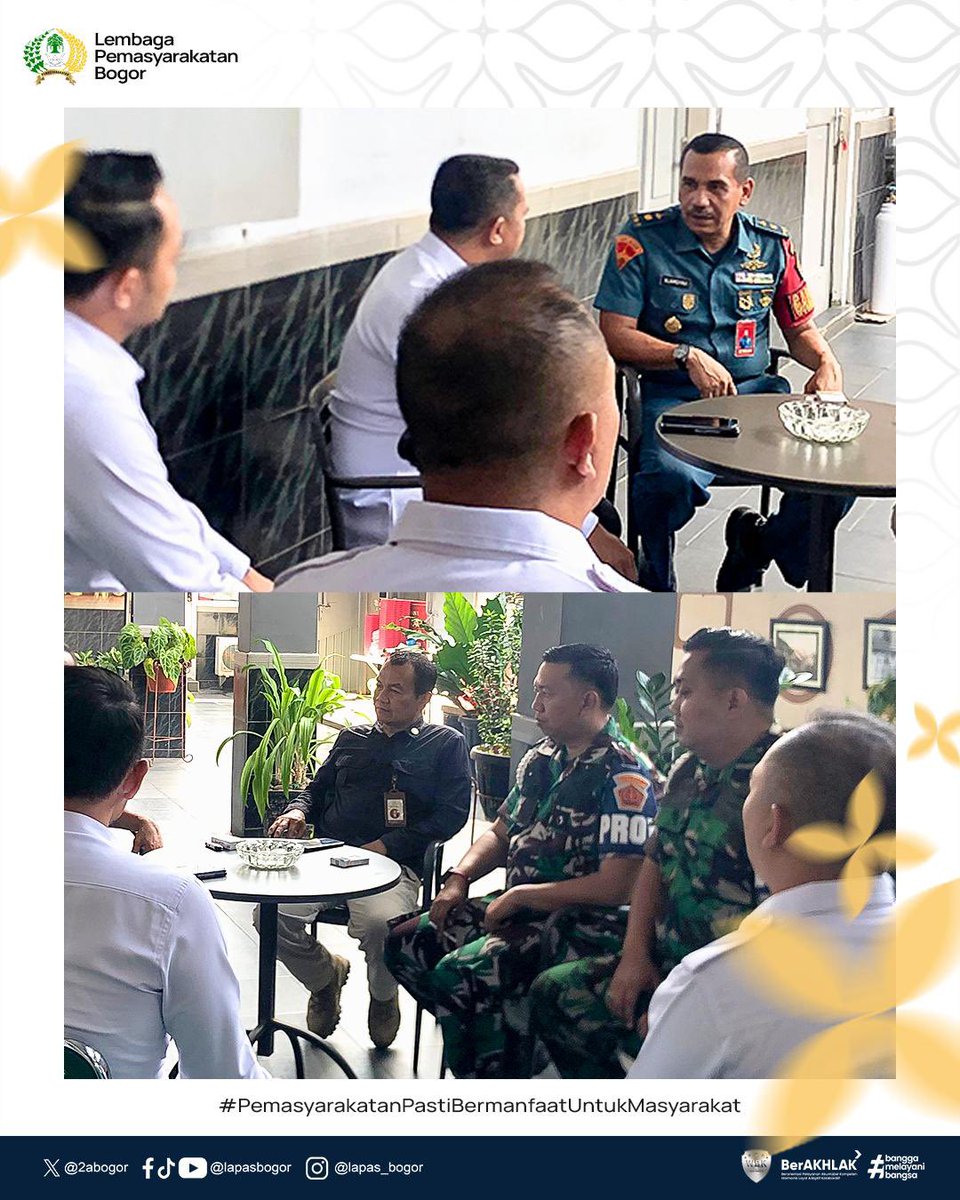 2aBogor's tweet photo. Bangun Kekompakan Lewat Silaturahmi ! Kalapas Bogor &amp; Kasub Kogartap Bangun Sinergi

Hi #SobatElpale Ngopi bareng penuh keakraban! 🤝✨ Kepala Lapas Kelas IIA Bogor, R. Budiman P. Kusumah, menyambut hangat kunjungan Kasub Kogartap 0606/Bogor, Mayor Marinir Alamsyah. https://t.co/35CW2jHhhV