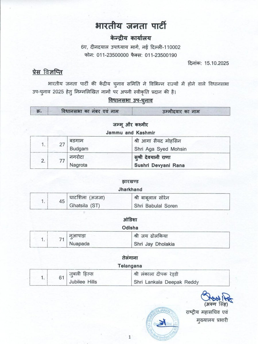 clnraju's tweet image. జూబ్లీహిల్ ఉప ఎన్నికకు అభ్యర్థిని ప్రకటించిన బీజేపీ - బీజేపీ అభ్యర్థిగా బరిలోకి దిగనున్న లంకాల దీపక్ రెడ్డి
#LankalaDeepakReddy
#BJPCandidate
#JubileeHillsByElection