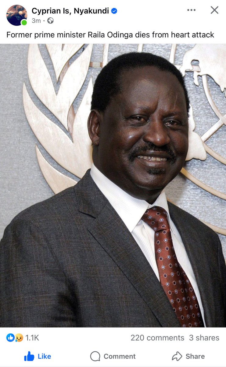 Rest in Eternal Peace Jakom Baba Raila Amolo Odinga , Kenya has lost a statesman . Africa is mourning 💔
