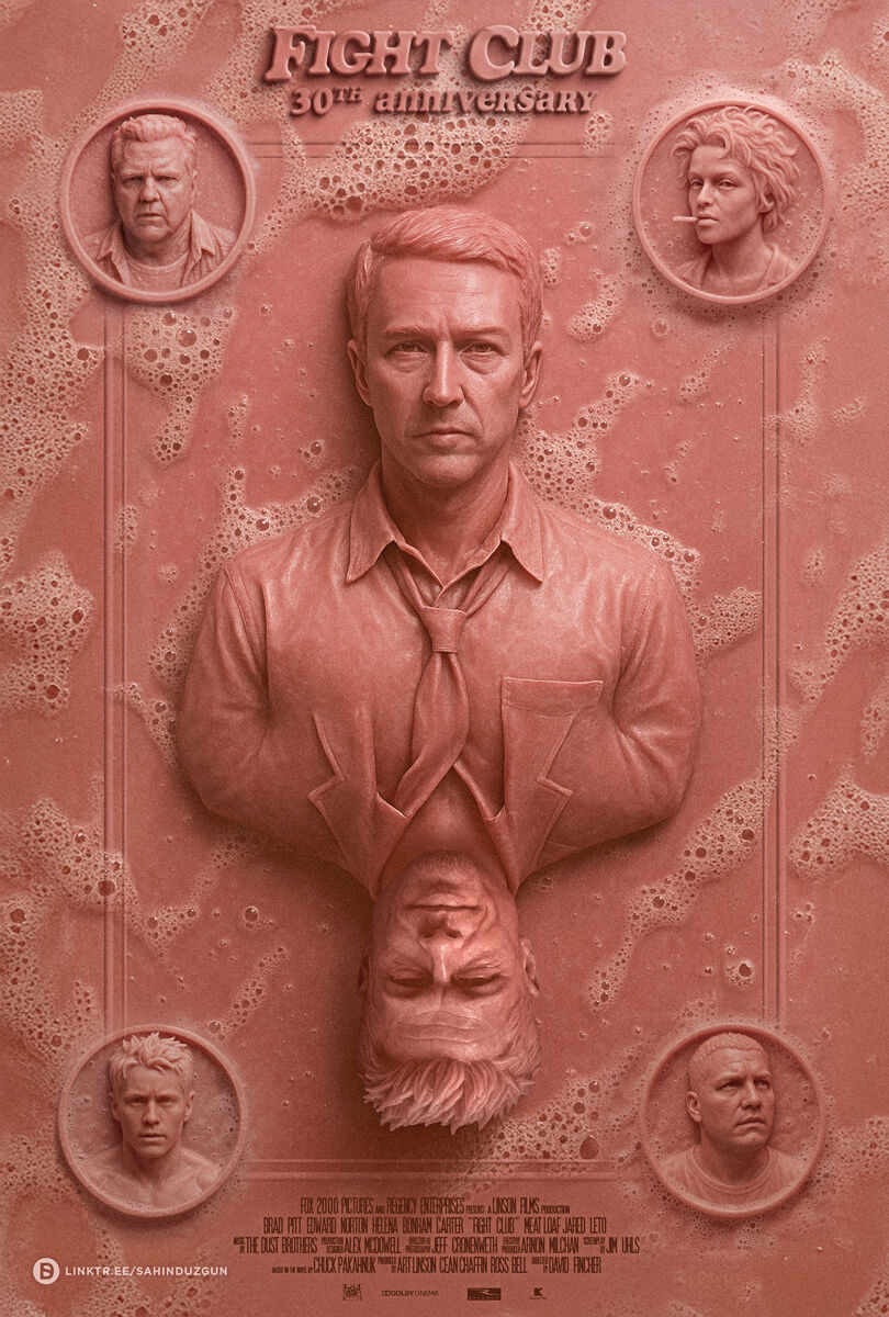 🧼 30 years. The first rule hasn’t changed.

Follow now <a href="/SahinDuzgunArt/">Sahin Düzgün</a> for more artworks 

#FightClub #FightClub30 #FanArt #PosterDesign #Cinema #CultClassic #MovieAnniversary #TylerDurden #BradPitt