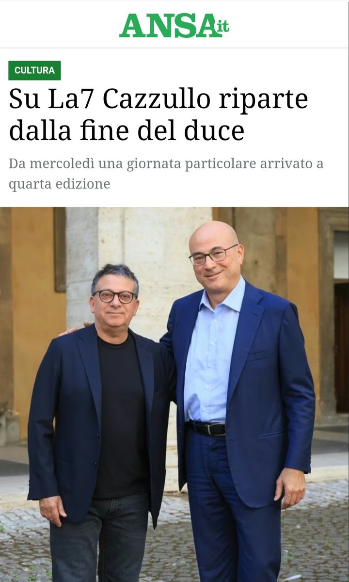 Tutti antifascisti col patentino
Tutti i giorni ci parlano del pericolo fascista, del governo autoritario, delle matrici varie ma senza il fascismo sarebbero tutti disoccupati
Libri sul Duce, film sul Duce, serie TV sul Duce, trasmissioni sul Duce
Sono davvero ossessionati...