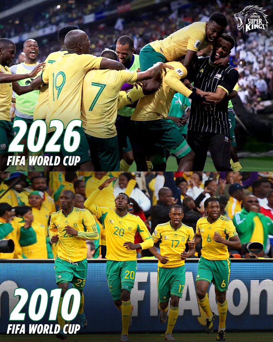From 2010 to 2026 👉 The return of Bafana Bafana! 🇿🇦🏆

The FIFA World Cup will feel the Mzansi magic again! ✨⚽🥳

#Bafana #BafanaPride 
#SouthAfrica #FIFAWorldCup 
#WeAre26 <a href="/BafanaBafana/">Bafana Bafana</a>