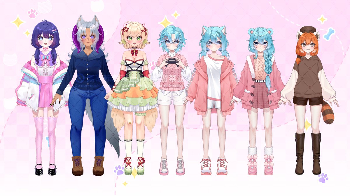 my vtuber babies so far, all looks so cute and i am a proud mama o((&gt;ω&lt; ))o