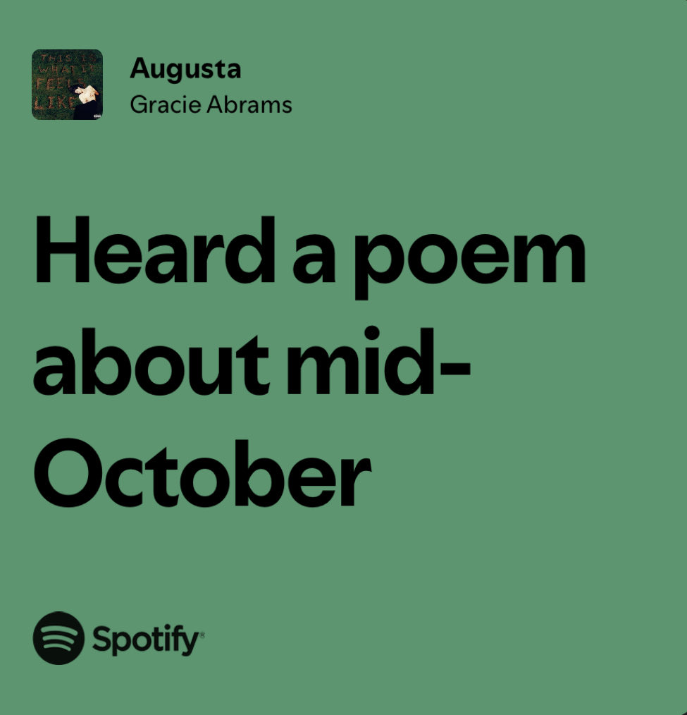 SpotifyGracie's tweet image. Happy Augusta Day to everyone who celebrates 🍁