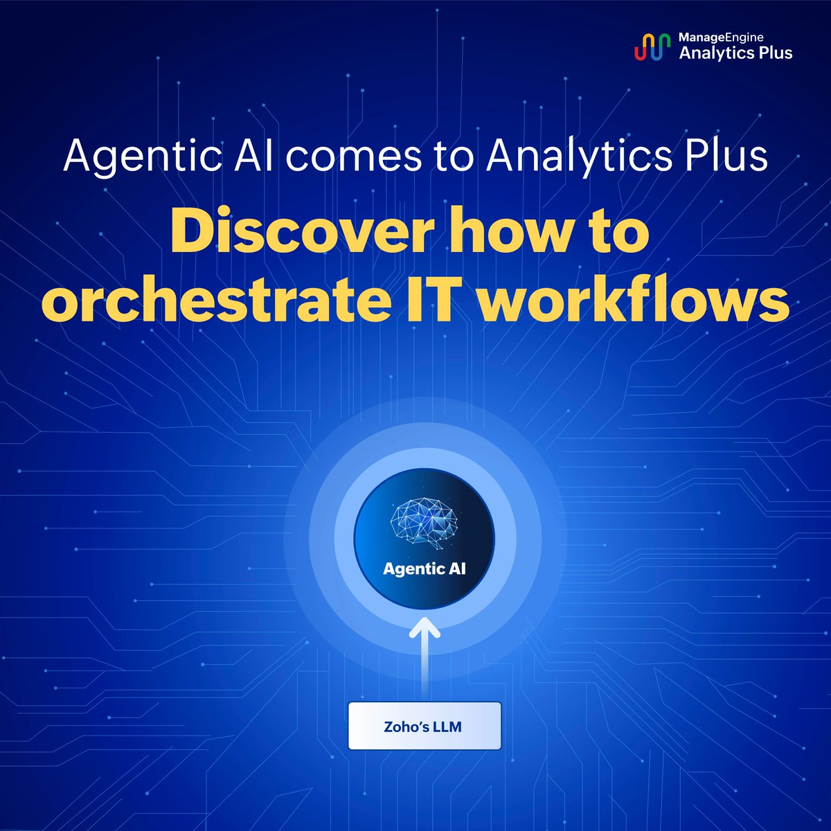 manageengine's tweet image. Traditional analytics only show you what happened. Agentic AI uncovers root causes and helps you act on it—from reassigning tickets to scaling infrastructure automatically.
Discover how agentic AI turns IT metrics into intelligent, orchestrated actions.
mnge.it/bhh48