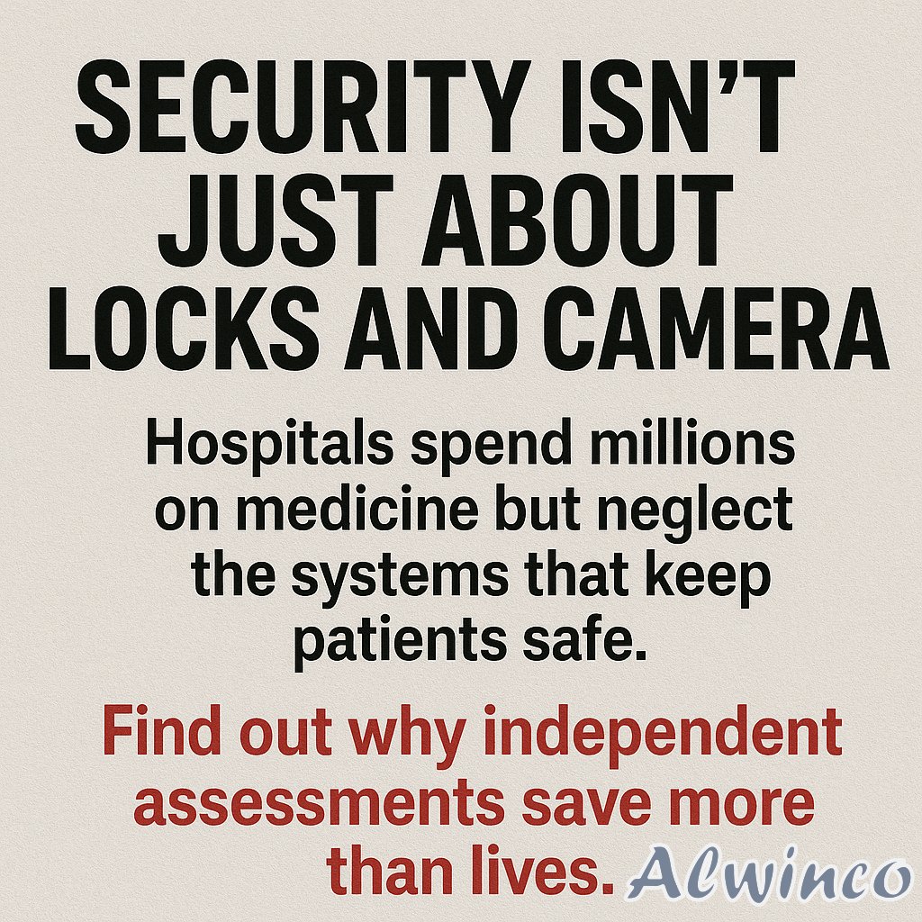Alwinco's tweet image. Security Isn’t Just About Locks and Cameras
Hospitals spend millions on medicine but neglect the systems that keep patients safe. Find out why independent assessments save more than lives. #SouthAfrica #SecurityMatters
@HelenJosephHos 
@RahimaHospital 
@ThelleMHospital 
@busamed