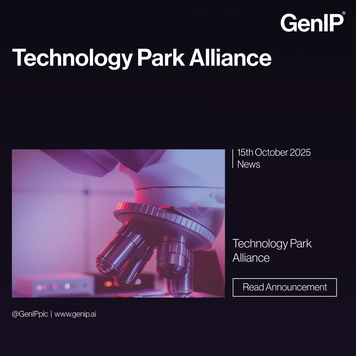 GenIPplc's tweet image. GenIP is pleased to announce a new collaboration with Pelotas Science Park (Parque Tecnológico de Pelotas) in Brazil, marking our first engagement with a technology park.

Read full announcement: londonstockexchange.com/news-article/G…