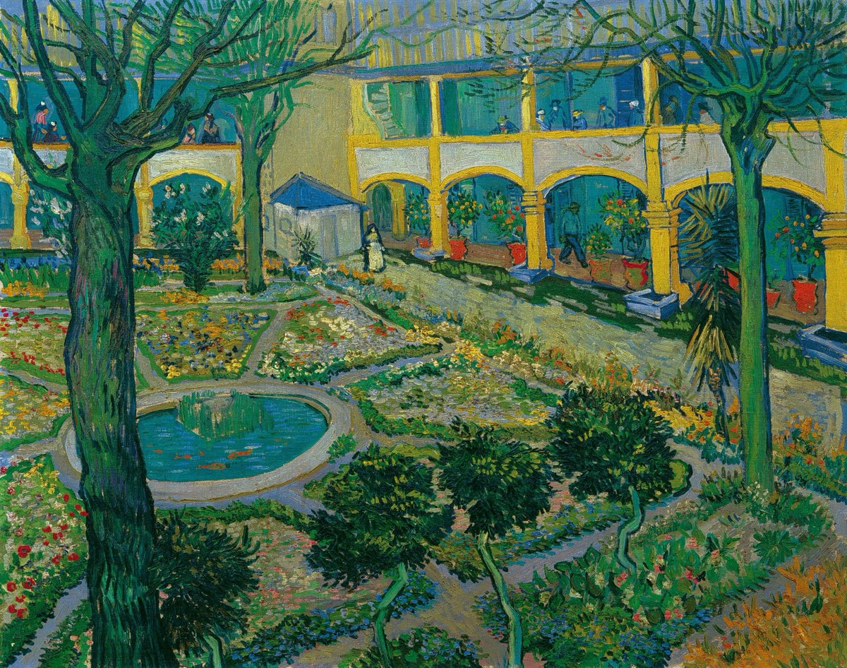 Vincent van Gogh - "Courtyard of the Hospital at Arles" (1889)