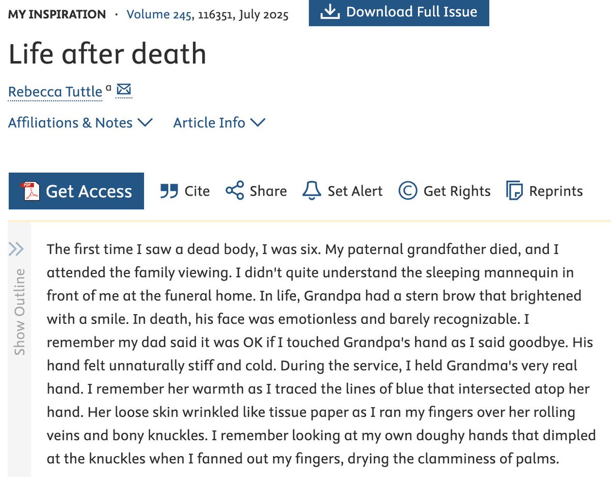 Becky Tuttle (@drbeckytuttle) on Twitter photo One of my best teachers in medical school had already died. I contemplate death and new life through cadaveric dissection in this piece: doi.org/10.1016/j.amjs… One of my best teachers in medical school had already died. I contemplate death and new life through cadaveric dissection in this piece: doi.org/10.1016/j.amjs…