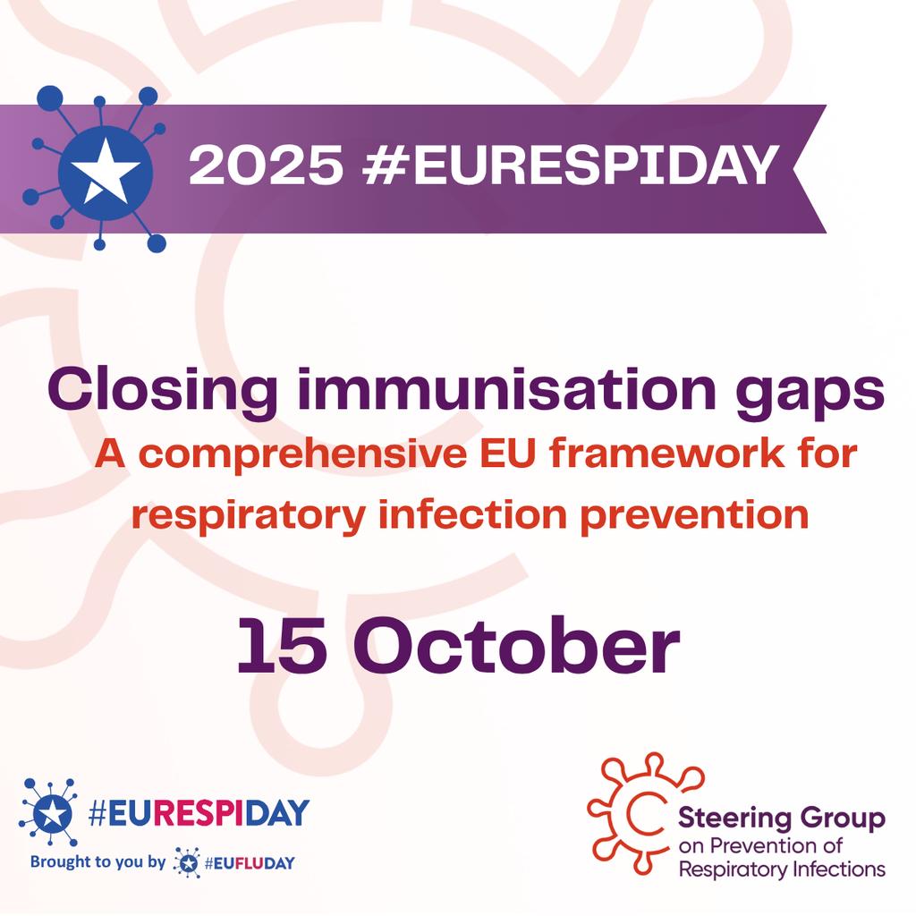This year, 15 October marks the evolution of #EUFluDay into #EURespiDay 😷

💉 Vaccination against respiratory viruses is key to protecting all of us.

✅ Prevents severe illness and deaths
✅ Improves quality of life
✅ Reduces hospitalisations and associated health system costs