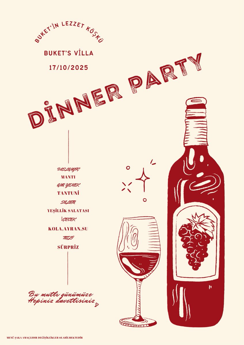 arkadasım 1+0  apartına yemege cagırdı davetiyemize bakınnn