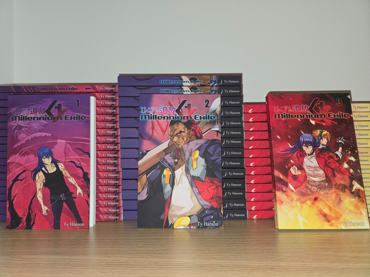 It's always such a happy experience when a store sells out of my books and needs to reorder! 🥰 

Volume 1: 20 x copies ordered. 
Volume 2: 15 x copies ordered. 
Volume 3: 15 x copies ordered (1 copy missing from photo lol). 

#anime #lightnovel