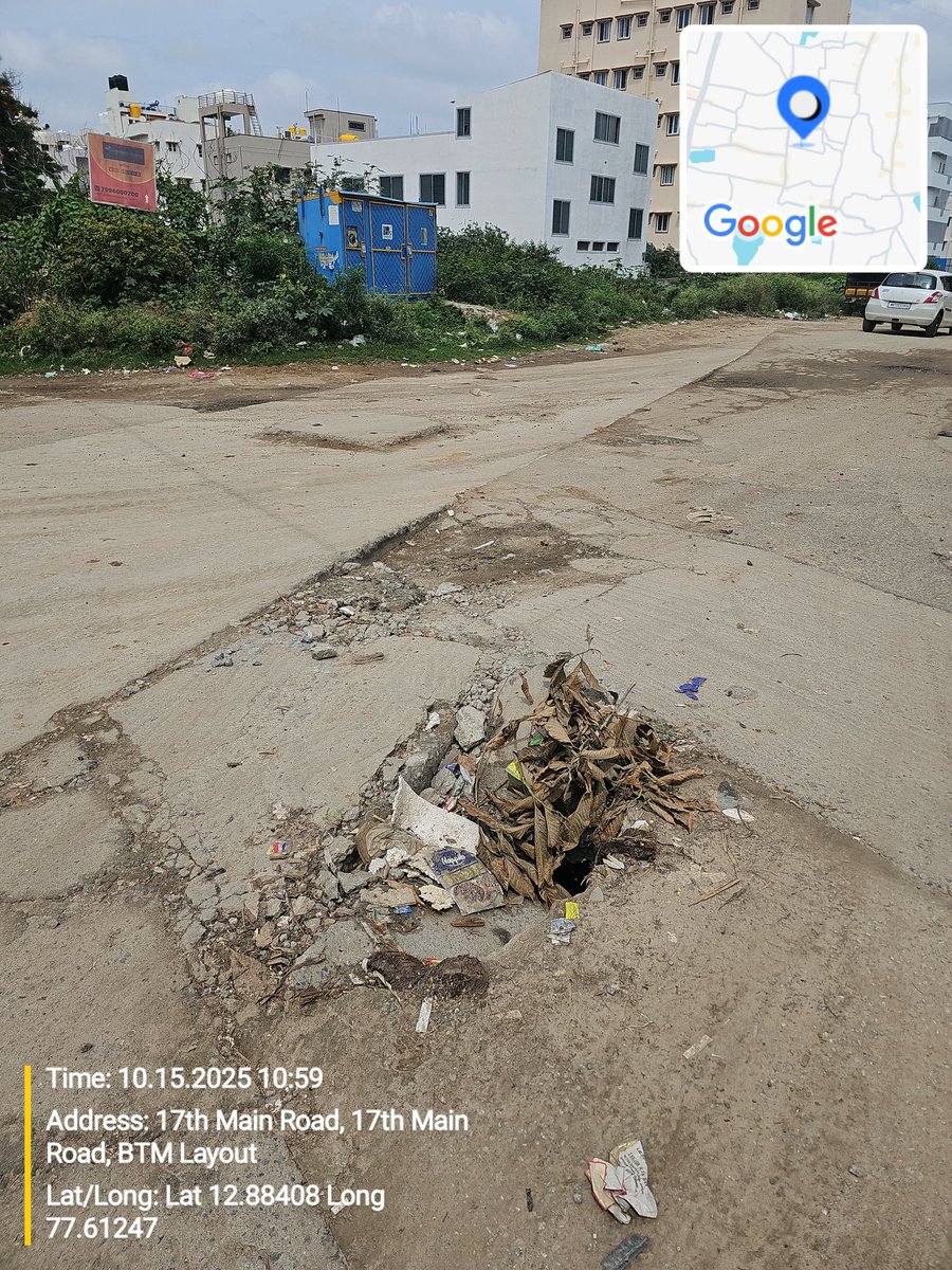 srknthkv24's tweet photo. @GBA_office @GBAChiefComm Concrete slab broke down near the junction and can cause loss of life during raining evenings. Pls take immediate action.
BTM 4th stage,2nd block,4th cross,19th main opposite KA51 RTO https://t.co/h5z5Ws7JXm