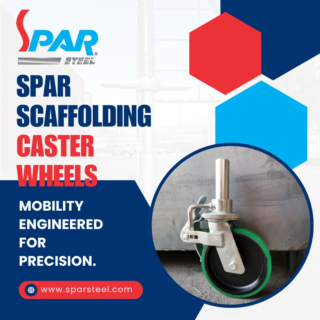 SteelSpar's tweet image. Precision mobility for industrial scaffolding.
SPAR Caster Wheels combine heavy-duty design with global compliance — ensuring stability, strength, and effortless movement for Cuplock, Ringlock, and tower systems.
🌐 sparsteel.com
#SparSteel #scaffolding #casterwheel
