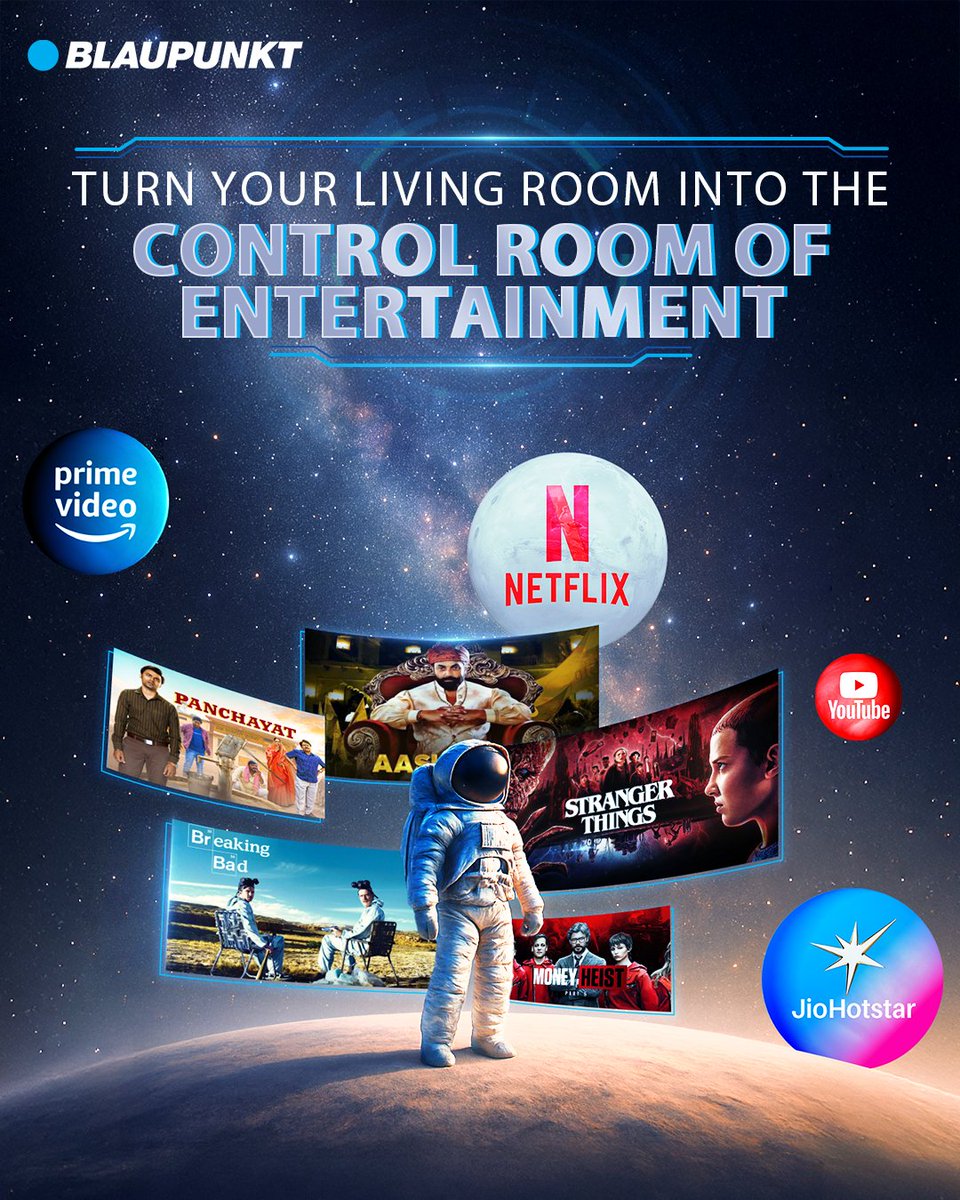 From Netflix to Prime, command your entertainment like an astronaut with Blaupunkt. #BlaupunktTV
