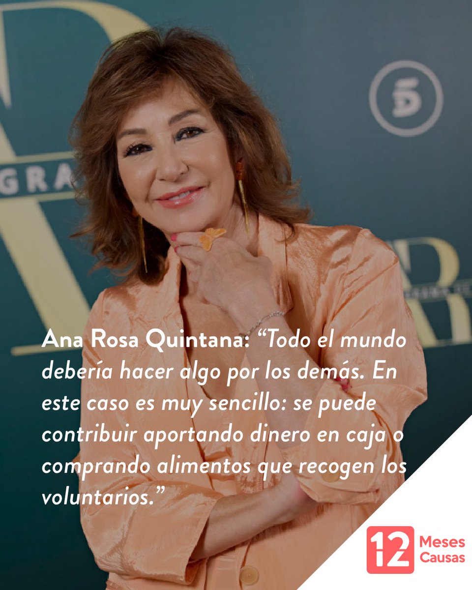 . <a href="/anarosaq/">Ana Rosa Quintana</a>  es la embajadora de nuestra campaña con <a href="/fesbal_org/">Federación Española de Bancos de Alimentos-FESBAL</a>  para animar a los ciudadanos a convertirse en voluntarios en la #GranRecogida. HAZTE VOLUNTARIO del 7 al 9 de noviembre y demuestra que cuando hace falta nuestra ayuda, LO DAMOS TODO.
📷granrecogida.org