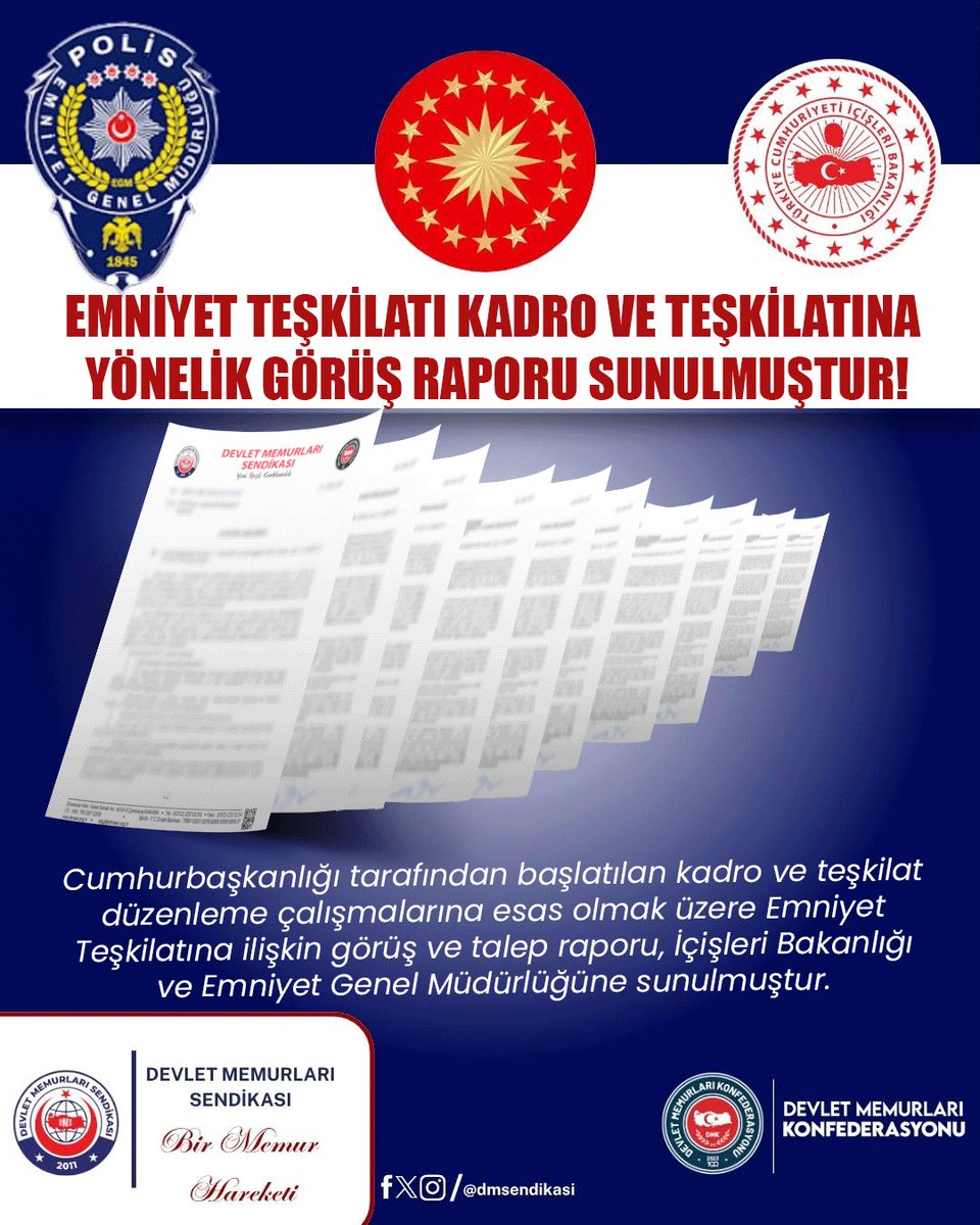 EMNİYET TEŞKİLATI KADRO ÇALIŞMALARI İLE İLGİLİ HAZIRLANAN RAPOR İÇİŞLERİ BAKANLIĞI VE EMNİYET GENEL MÜDÜRLÜĞÜNE SUNULMUŞTUR.

Cumhurbaşkanlığı tarafından; kamu kurum ve kuruluşlarının, kendilerine verilmiş olan görevleri en etkin ve verimli bir şekilde yürütebilmesi amacıyla;