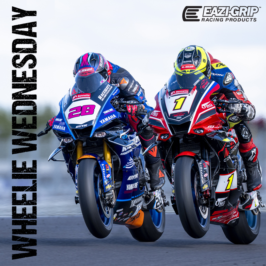 This week's #wheeliewednesday features <a href="/BradRayRacing/">BradRayRacing</a> and <a href="/kyleryde/">kyle ryde</a>.

Brad and Kyle will be battling for the BSB Championship at Brands Hatch this weekend.

We will be there cheering them on and wish them both the best of luck.