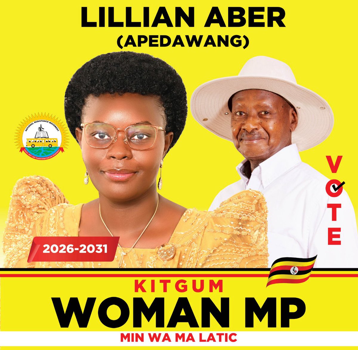 Kitgum, we are nominating the people’s WOMAN MP <a href="/LillianAber/">Lillian Aber</a> on THURSDAY 23rd October 2025! 
Be there, be nowhere!